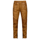 Tan Genuine Leather Zip Style Pants Slim Fit Biker Trousers