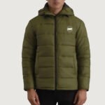 Olive Green Hooded Puffer Jacket – Lightweight Quilted Winter Outerwear