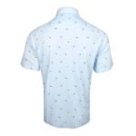 Light Blue Printed Polo Shirt – Custom Short Sleeve Pattern Polo Tee - Image 2