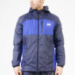 Blue Panelled Windbreaker Jacket - Lightweight Sports Training Windproof