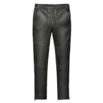 Customised Black Leather Pants Slim Fit Drawstring Biker Style Pants