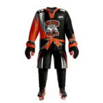 Black Orange Ice Hockey Uniform Set – Team Jersey & Pants