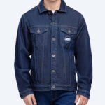 Classic Dark Blue Denim Jacket – Clean Trucker Style Outerwear