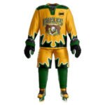 Custom Eagles Ice Hockey Uniform Set – Yellow & Green Team Kit