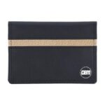 Black Leather Card Holder | Signature Strip Slim Design