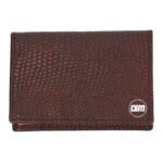 Textured Leather Card Holder | Brown Pattern Slim Style