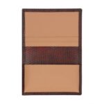 Textured Leather Card Holder | Brown Pattern Slim Style - Image 2