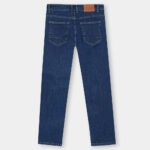 Dark Blue Regular Fit Denim Jeans Clean Look Everyday Pants - Image 2