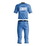 Blue White Classic Baseball Uniform Set – Team Jersey & Pants - Image 2