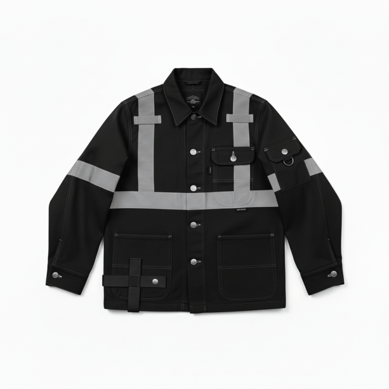 black Work Wear Reflector Jacket front photo