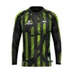 Men’s VoltStrike Full Sleeve Sports T-Shirt – Black & Neon Green Performance