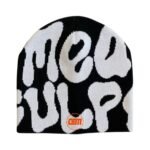 Black White All Over Knit Beanie – Bold Graphic Custom Headwear