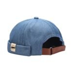 Denim Docker Cap with Leather Buckle – Custom Streetwear Headwear