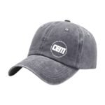 Grey Washed Baseball Cap – Vintage Style Curved Brim Custom Headwear
