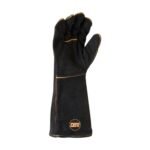 Black High Heat Welding Gloves - Extra Long Cuff Leather Industrial Protection