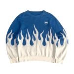 Custom Oversized Flame Print Sweatshirt – Streetwear Cut & Sew Manufacturer - Image 5