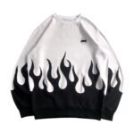 Custom Oversized Flame Print Sweatshirt – Streetwear Cut & Sew Manufacturer
