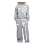 Custom Grey Skeleton Graphic Sweatsuit – Zip Hoodie & Trouser Set