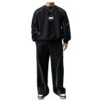 Custom Oversized Piping Sweatsuit – Crewneck & Jogger Set