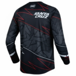 Men’s black and red full sleeve sports t-shirt with modern athletic fit back