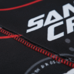 Men’s black and red full sleeve sports t-shirt with modern athletic fit