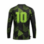 Men’s VoltStrike Full Sleeve Sports T-Shirt – Black & Neon Green Performance model photo back photo