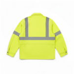Neon Green Work Wear Reflector Jacket back photo