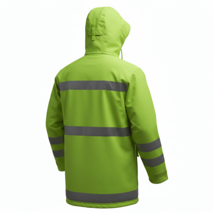 Neon Green Work Wear Reflector Jacket For Winters back