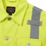 Neon Green Work Wear Reflector Jacket colar photo