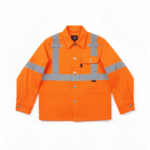 Neon Orange Work Wear Reflector Jacket front