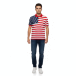 USA flag T-shirt Overall Printed model photo