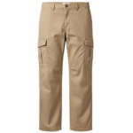 Khaki cargo work pants with multi pocket utility design for industrial use