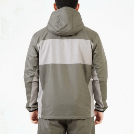 Olive hooded windbreaker jacket with lightweight windproof design for outdoor use