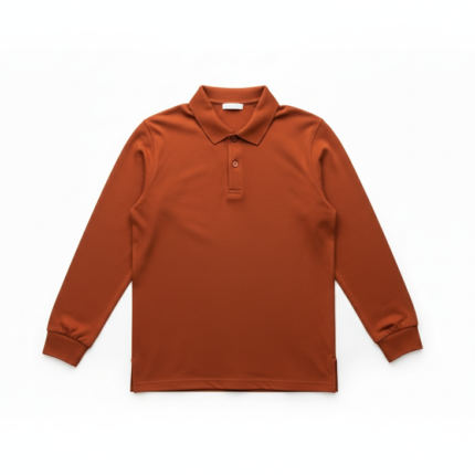 long sleeve polo shirt, custom polo shirt, brown polo tee, cotton polo shirt, bulk polo shirts