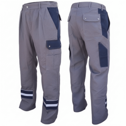 grey and navy reflector cargo pants industry work wear