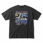 Black t-shirt with graphic design