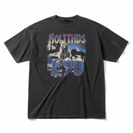 Black t-shirt with graphic design