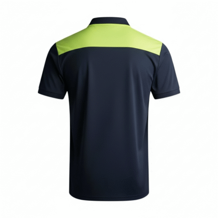 navy and lime green performance golf polo shirt for men breathable athletic sportswear