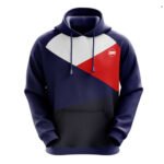 Custom Navy Color Block Hoodie – Cut and Sew Cotton Fleece Pullover Regular Fit