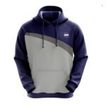 Navy Grey Regular Fit Hoodie – Cut and Sew Casual Sweatshirt
