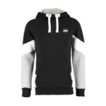 Black Contrast Hoodie – Custom Color Block Pullover Sweatshirt