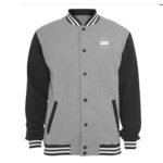 Grey Black Varsity Jacket – Classic Two Tone Outerwear